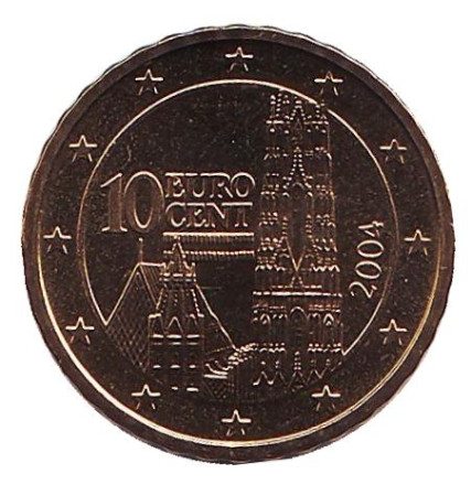Монета 10 центов. 2004 год, Австрия.