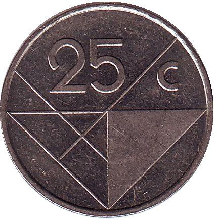 Монета 25 центов. 1991 год, Аруба.