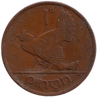 Монета 1 пенни. 1928 год, Ирландия. Птица. Ирландская арфа. Монета 1 пенни. 1928 год, Ирландия. Птица. Ирландская арфа.