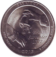 Монета 25 центов (P). 2015 год, США. Национальный исторический парк Саратога. Парк № 30. Монета 25 центов (P). 2015 год, США. Национальный исторический парк Саратога. Парк № 30.