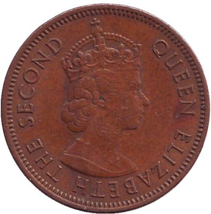 Монета 2 цента. 1971 год, Маврикий.