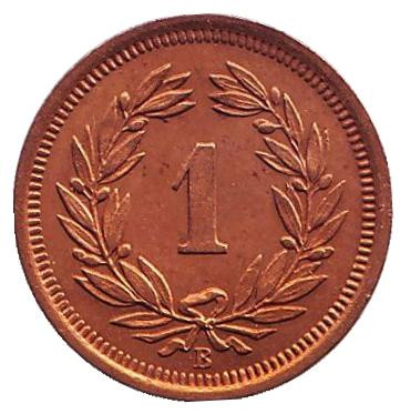 Монета 1 раппен. 1914 год, Швейцария. aUNC.