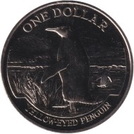 Монета 1 доллар. 1988 год, Новая Зеландия. Желтоглазый пингвин. Монета 1 доллар. 1988 год, Новая Зеландия. Желтоглазый пингвин.