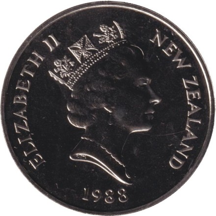 Монета 1 доллар. 1988 год, Новая Зеландия. Желтоглазый пингвин.