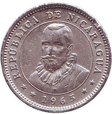 Монета 5 сентаво. 1965 год, Никарагуа. Монета 5 сентаво. 1965 год, Никарагуа.
