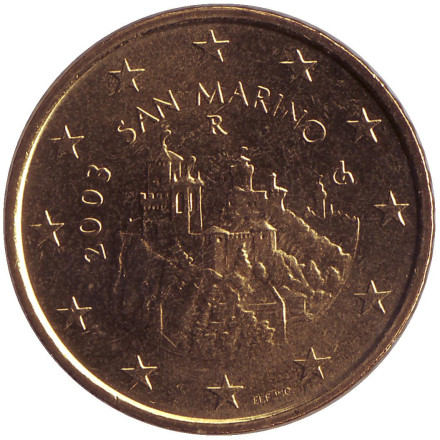 Монета 50 центов, 2003 год, Сан-Марино.