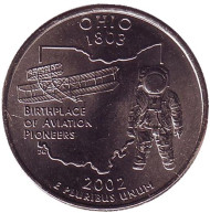 Монета 25 центов (D). 2002 год, США. Огайо. Штат № 17. Монета 25 центов (D). 2002 год, США. Огайо. Штат № 17.