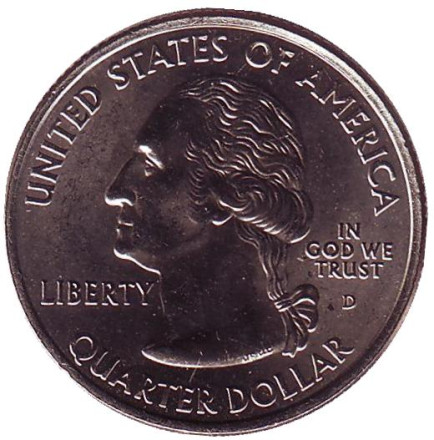 Монета 25 центов (D). 2002 год, США. Огайо. Штат № 17. Монета 25 центов (D). 2002 год, США. Огайо. Штат № 17.