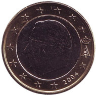Монета 1 евро. 2004 год, Бельгия. Монета 1 евро. 2004 год, Бельгия.