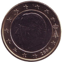 Монета 1 евро. 2004 год, Бельгия.