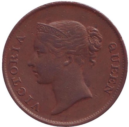 Монета 1 цент. 1862 год, Стрейтс-Сетлментс.