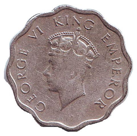 Монета 1 анна. 1939 год, Индия Британская. ("•" - Бомбей)