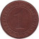 Монета 1 рейхспфенниг. 1934 год (G), Веймарская республика. Монета 1 рейхспфенниг. 1934 год (G), Веймарская республика.