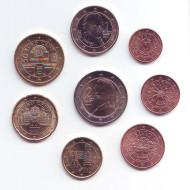 Набор монет евро (8 штук). 2010 год, Австрия. Набор монет евро (8 штук). 2010 год, Австрия.