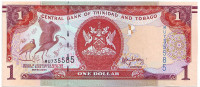Банкнота 1 доллар. 2006 год, Тринидад и Тобаго. (С линиями)