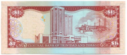 Банкнота 1 доллар. 2006 год, Тринидад и Тобаго. (С линиями) Банкнота 1 доллар. 2006 год, Тринидад и Тобаго. (С линиями)
