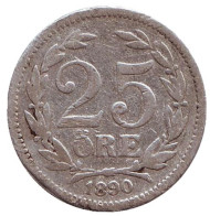 Монета 25 эре. 1890 год, Швеция. Монета 25 эре. 1890 год, Швеция.
