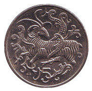 Монета 5 пенсов. 1980 год, Остров Мэн. (AB). Мэнский лохтан. Монета 5 пенсов. 1980 год, Остров Мэн. (AB). Мэнский лохтан.