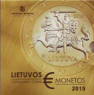 Набор монет евро в буклете (8 шт). 2015 год, Литва. Набор монет евро в буклете (8 шт). 2015 год, Литва.
