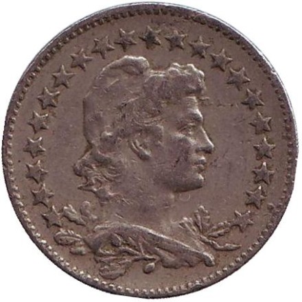 Монета 100 рейсов. 1934 год, Бразилия. Монета 100 рейсов. 1934 год, Бразилия.