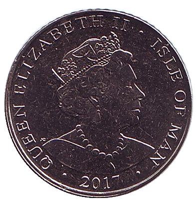 Монета 5 пенсов. 2017 год, Остров Мэн. Чайка. Монета 5 пенсов. 2017 год, Остров Мэн. Чайка.