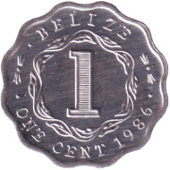 Монета 1 цент. 1986 год, Белиз. Монета 1 цент. 1986 год, Белиз.