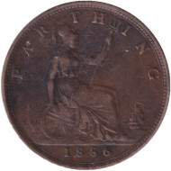 Монета 1 фартинг. 1886 год, Великобритания. Монета 1 фартинг. 1886 год, Великобритания.