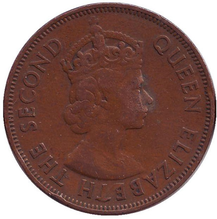 Монета 5 центов. 1957 год, Маврикий.