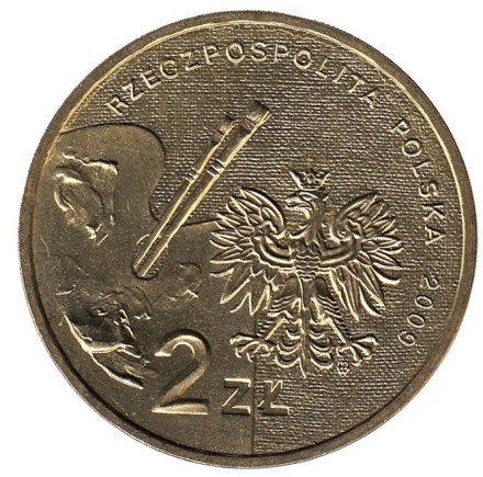 Монета 2 злотых, 2009 год, Польша. Владислав Стржеминский. Монета 2 злотых, 2009 год, Польша. Владислав Стржеминский.