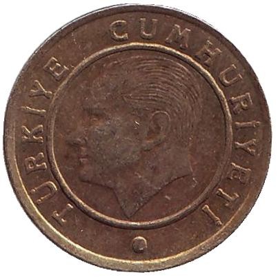 Монета 10 курушей. 2009 год, Турция. Монета 10 курушей. 2009 год, Турция.