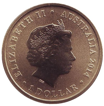 Монета 1 доллар. 2014 год, Австралия. 100 лет Австралийскому Красному кресту.