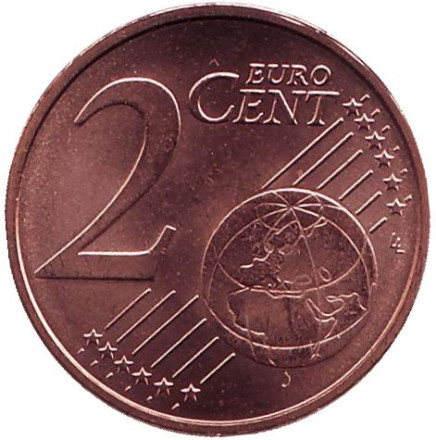Монета 2 цента. 2010 год, Нидерланды. Монета 2 цента. 2010 год, Нидерланды.