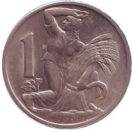 Монета 1 крона. 1938 год, Чехословакия. Монета 1 крона. 1938 год, Чехословакия.