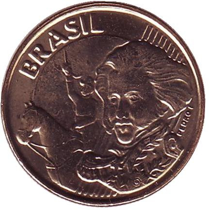Монета 10 сентаво. 2013 год, Бразилия. UNC. Педру I.