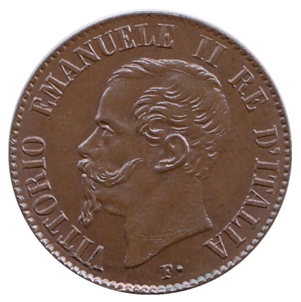 Монета 1 чентезимо. 1867 год, Италия. (M). Монета 1 чентезимо. 1867 год, Италия. (M).