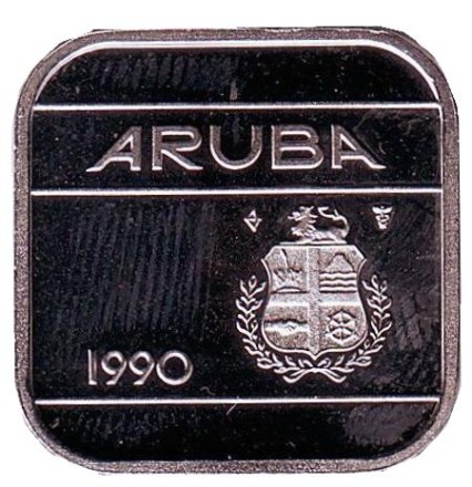 Монета 50 центов. 1990 год, Аруба.