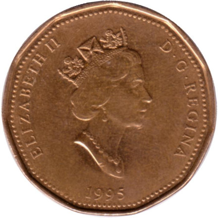 Монета 1 доллар. 1995 год, Канада. Памятник миротворческим силам. Из обращения.