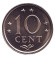 Монета 10 центов. 1985 год, Нидерландские Антильские острова. UNC. Монета 10 центов. 1985 год, Нидерландские Антильские острова. UNC.