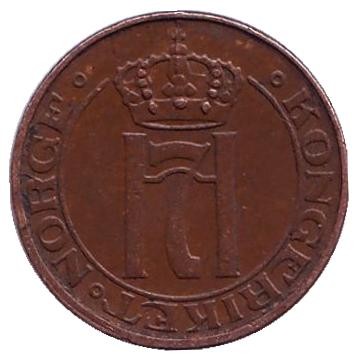 Монета 1 эре. 1934 год, Норвегия.