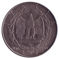 Монета 2 лиры. 1940 год, Италия. Магнитная. Монета 2 лиры. 1940 год, Италия. Магнитная.