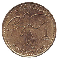 Монета 1 кетцаль. 2012 год, Гватемала. Монета 1 кетцаль. 2012 год, Гватемала.