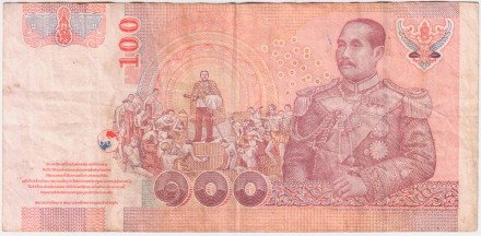 Банкнота 100 батов. 2005 год, Таиланд. P-114(8).