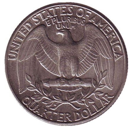 Монета 25 центов. 1991 (P) год, США. Вашингтон.