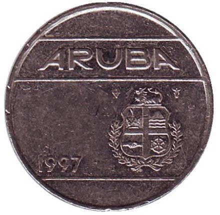 Монета 25 центов. 1997 год, Аруба.