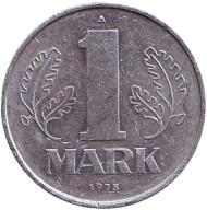 Монета 1 марка. 1975 год, ГДР. Монета 1 марка. 1975 год, ГДР.