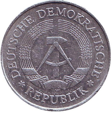 Монета 1 марка. 1975 год, ГДР. Монета 1 марка. 1975 год, ГДР.