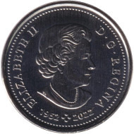 Монета 5 центов, 2023 год, Канада. 70 лет правления Елизаветы II.