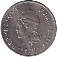 Монета 20 франков. 1970 год, Новые Гебриды. Маска. Монета 20 франков. 1970 год, Новые Гебриды. Маска.