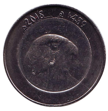 Монета 10 динаров. 2018 год, Алжир. Сокол.