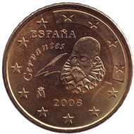 Монета 50 центов. 2008 год, Испания. Монета 50 центов. 2008 год, Испания.